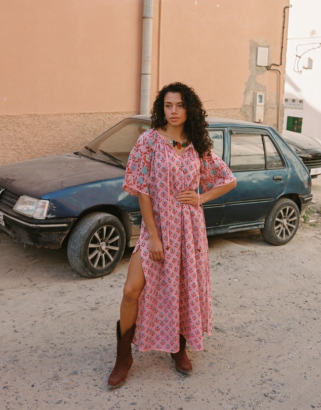 KINGA CSILLA - Kamala Block Print Primavera Maxi Dress
