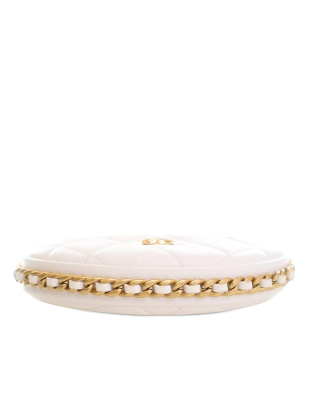 Pre-Loved by Azura Reborn - Pre-Loved Mini Shiny Crumpled Quilted Lambskin Chain Around Pouch