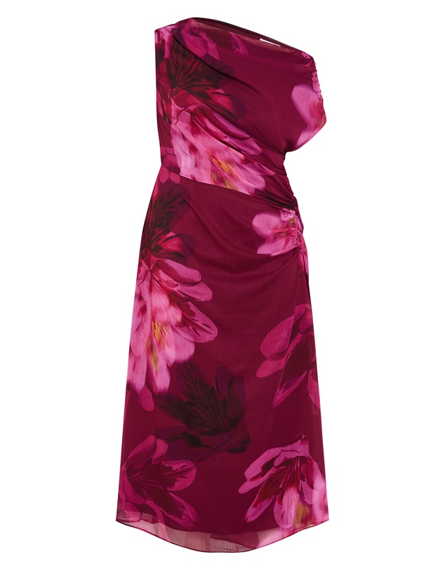 City Chic - Vivid Print Maxi Dress - Raspberry