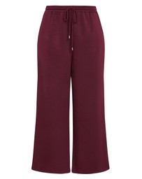 City Chic - Plus size Mae Wide Leg Jogger - dark cherry