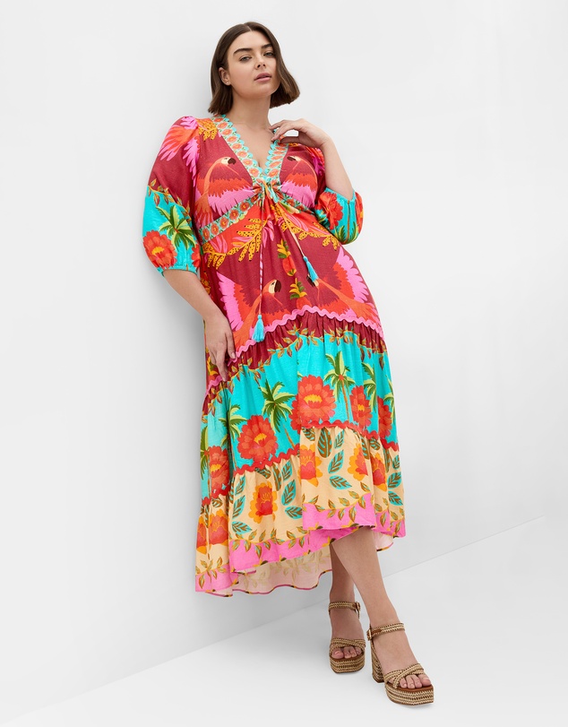 City Chic - Copacabana Print Tiered Maxi Dress