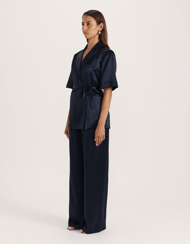 SABA - Sallee Satin Short Sleeve Belted Jacket