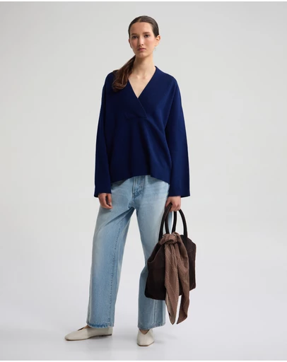 Oxford - Pia Cotton V-Neck Knit