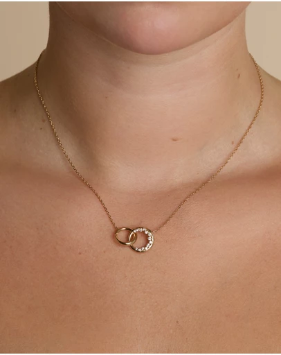 Astrid & Miyu - Spiral Crystal Pendant 18ct Gold Plated Necklace