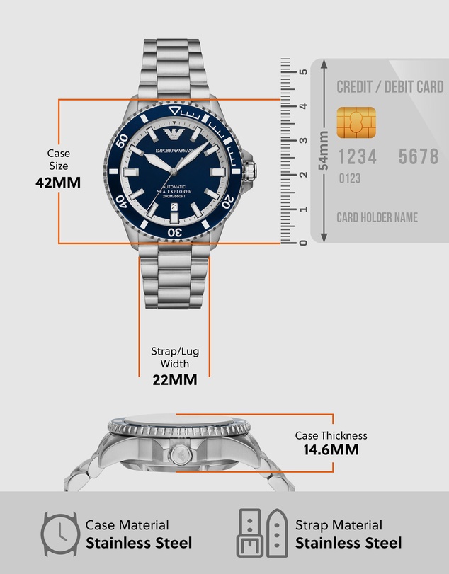 Emporio Armani - Silver Tone Analogue Watch