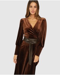 Belle & Bloom - Current Mood Velvet Wrap Dress