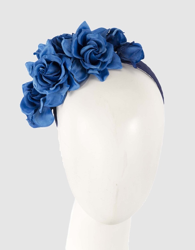 Max Alexander - Large Royal Blue Flower Headband Fascinator