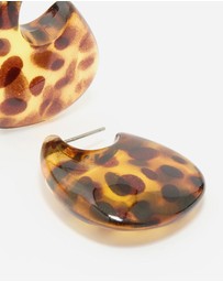 Lovisa - Leopard Print Acrylic Thick Bubble Hoop Earrings