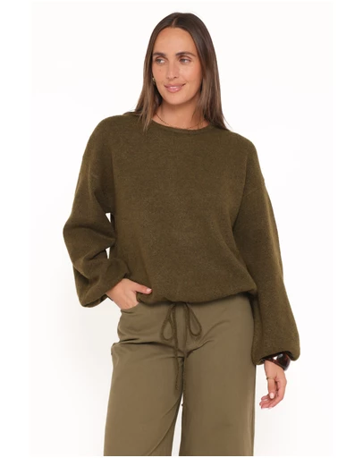 Petal & Pup - Galadriel Drawcord Sweater - Khaki
