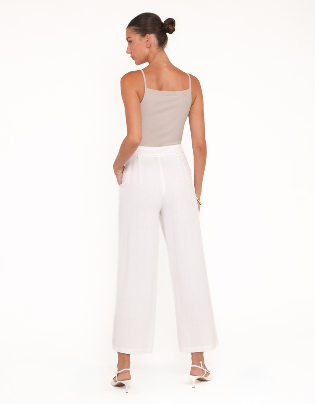 Petal & Pup - Andrew Wide Leg Linen Blend Pant - White
