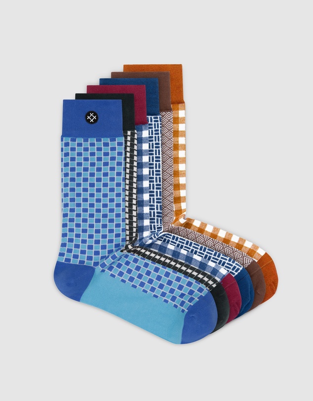 Sockdaily - Suburbs 6 Pack Crew Socks