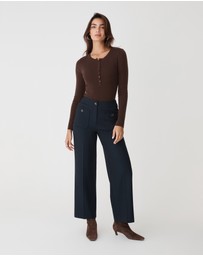 Forcast - Henley Button Up Knit