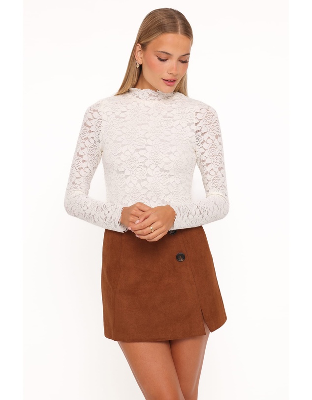 Petal & Pup - Beatriz Lace High Neck Top - Ivory