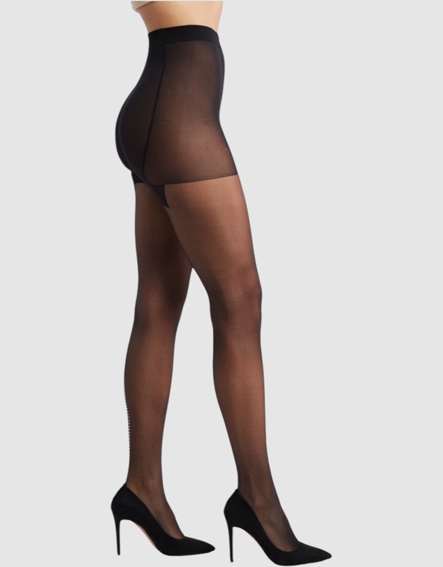 High Heel Jungle - Satellite Crystal Back Seam Sheer Tights