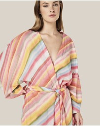 Papinelle - Sophie Stripe Maxi Kimono Robe