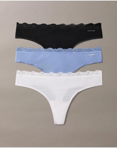 Calvin Klein - 3-Pack Micro Stretch With Lace Thongs