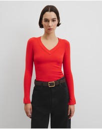 Country Road - Wool Silk V-neck Neck