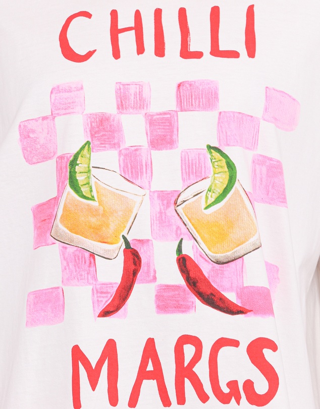 Petal & Pup - Meredith Graphic Tee Pant Set - White Pink