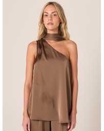 Fate + Becker - Dahlia Satin One Shoulder Top