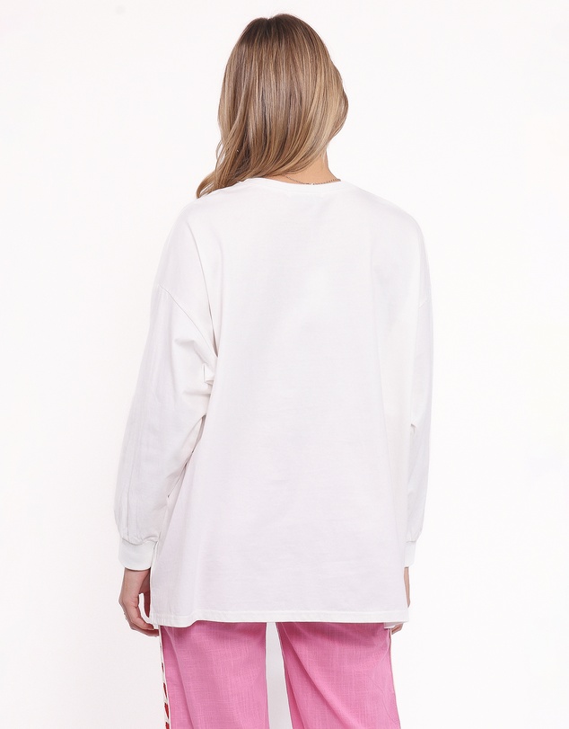Petal & Pup - Meredith Graphic Tee Pant Set - White Pink