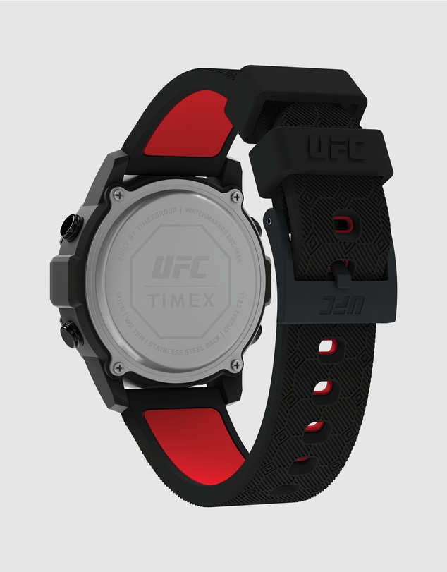 UFC - UFC Brawler 42.5mm Black Digital Dial with Two Tone Black and Red Silicone Strap