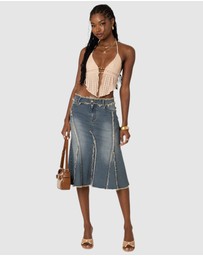 EDIKTED - Anaya Textured Open Back Top