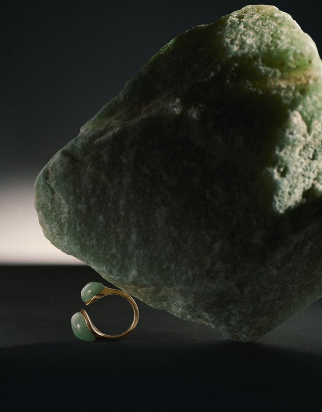 PDPAOLA - Green Aventurine Gravity Ring