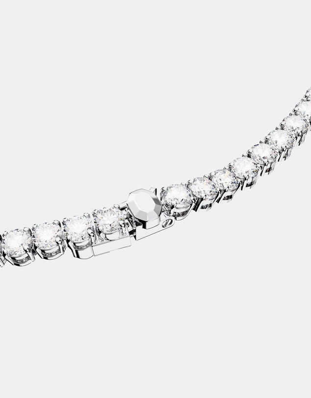 Swarovski - Matrix Tennis set, Round cut, White, Rhodium plated