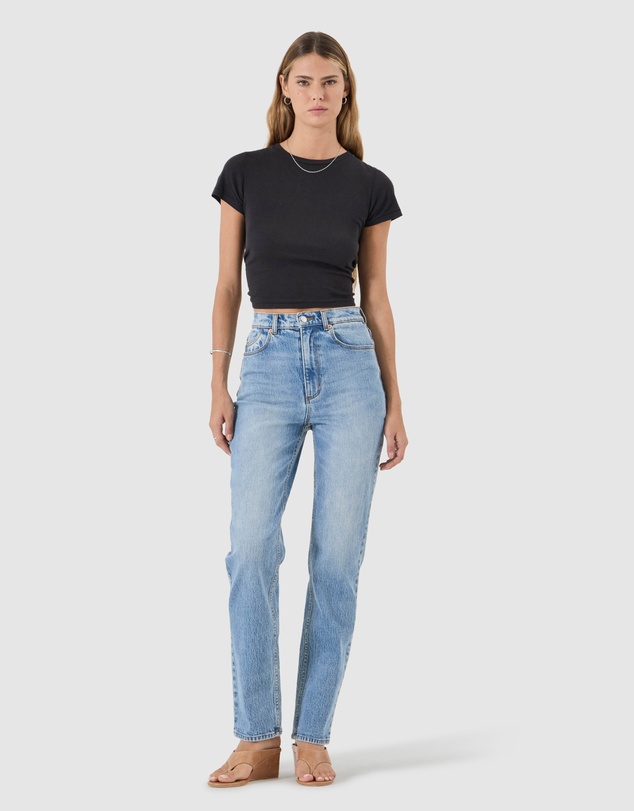 Rolla's - Loulou Straight Jean Long - Lennon Blue