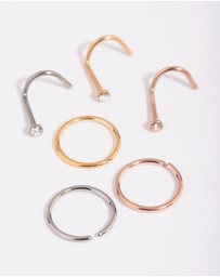 Lovisa - Titanium Nose Stud 6-Pack