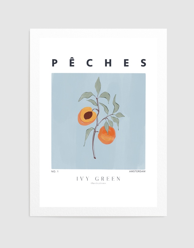Olive et Oriel - Peaches by Ivy Green Illustrations Art Print