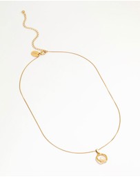 Lovisa - Waterproof Gold Plated Stainless Steel Freshwater Pearl Molten Hoop Pendant Necklace