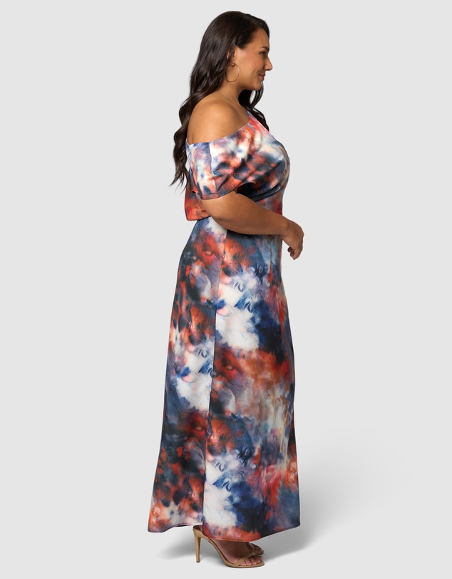Sunday In The City - Phantom Maxi Satin Dress
