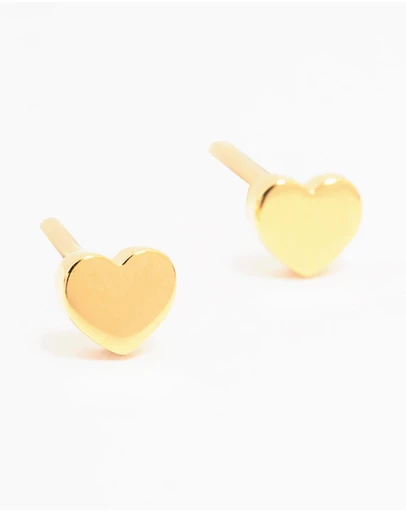 Lovisa - Gold Plated Sterling Silver Heart Stud Earrings