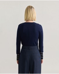 Oxford - Raven Metallic Stripe Knit