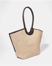& Other Stories - Leather-Detailed Straw Tote