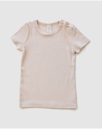 WITH LOVE FOR KIDS - BASICS Wide Ribbed Short Sleeve Top - Kids