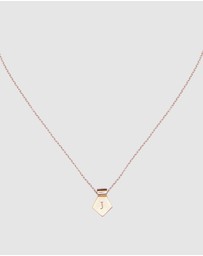 CA Jewellery - Letter J Pendant Necklace Rose Gold