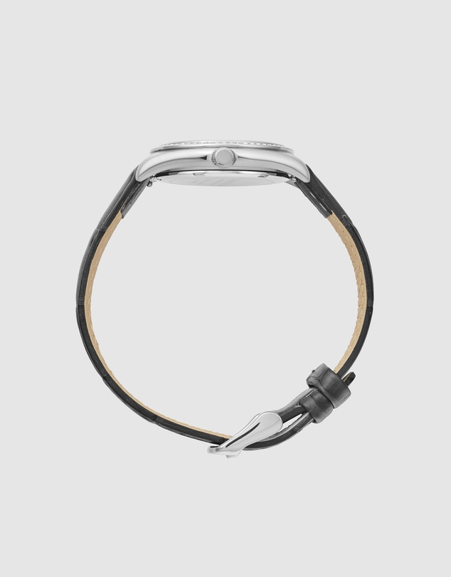 Maxum - Sydney - Black Dial, Silver Tone Case & Black Leather Band