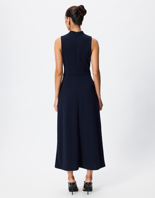 Tussah - Lillian High Neck Tie Waist Midi Dress