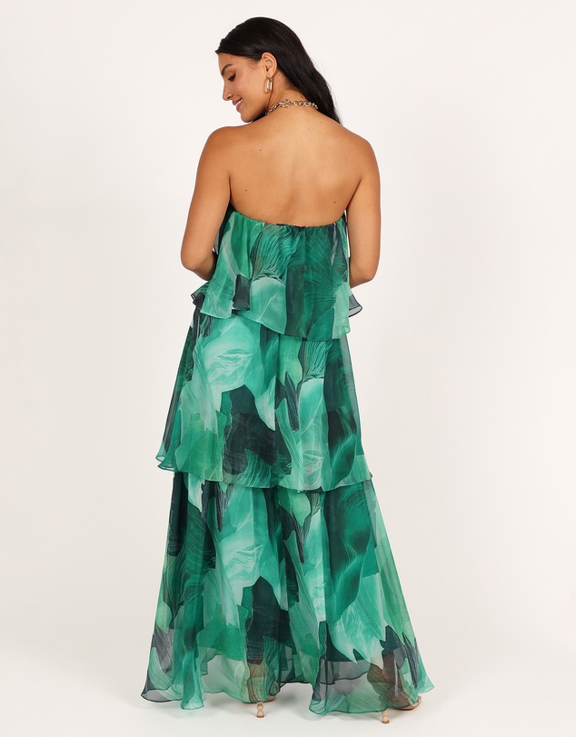 Petal & Pup - Bloom Strapless Maxi Dress - Green Floral