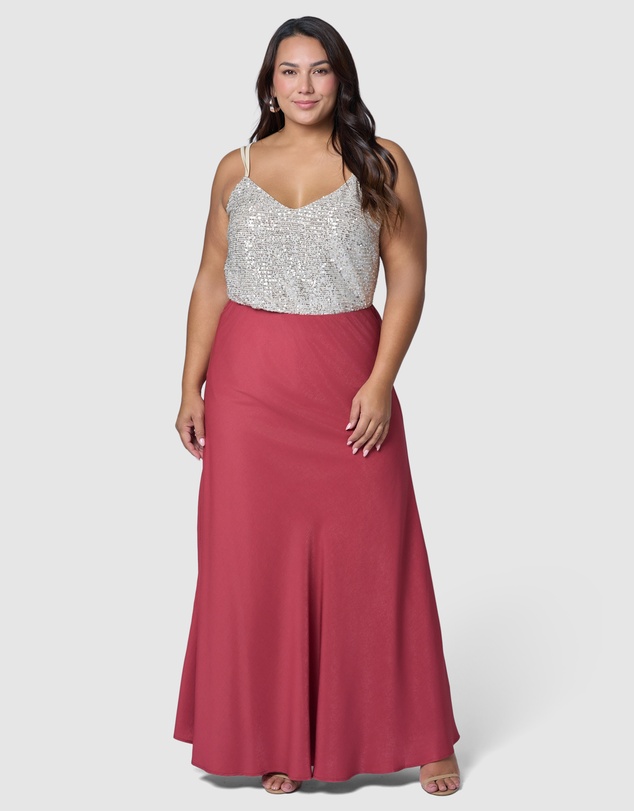 Pink Dusk by Curve Project - Caught Up Maxi Skirt