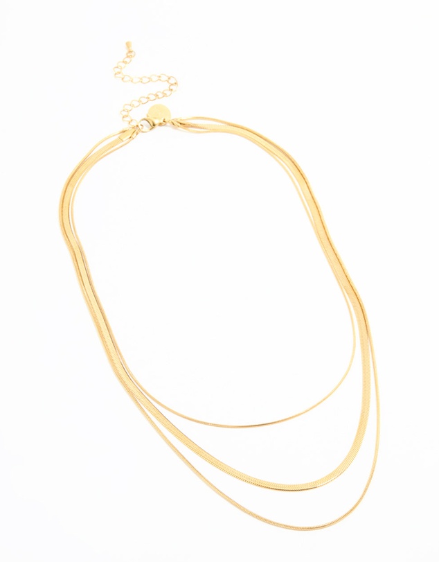 Lovisa - Waterproof Gold Plated Stainless Steel Chain Layered Necklace