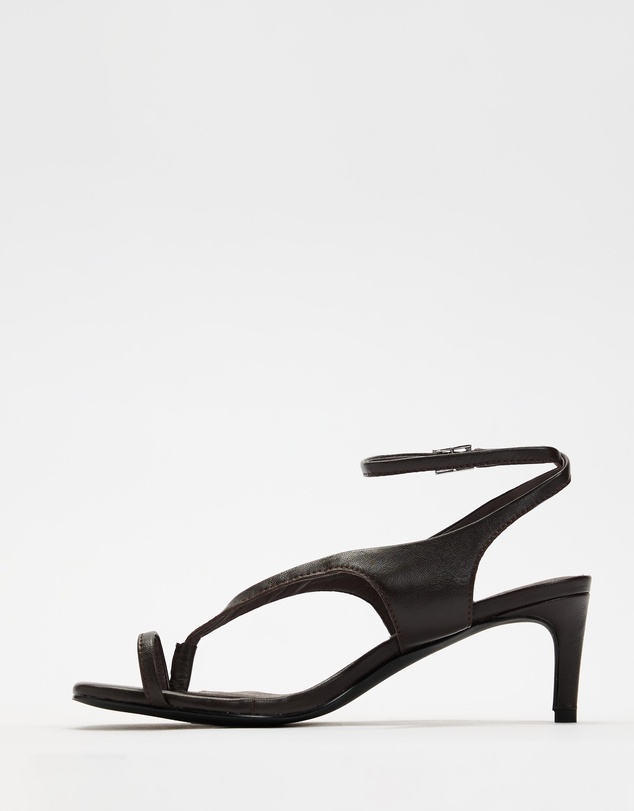 AERE - Zoe Leather Heeled Thong Sandals - Women's