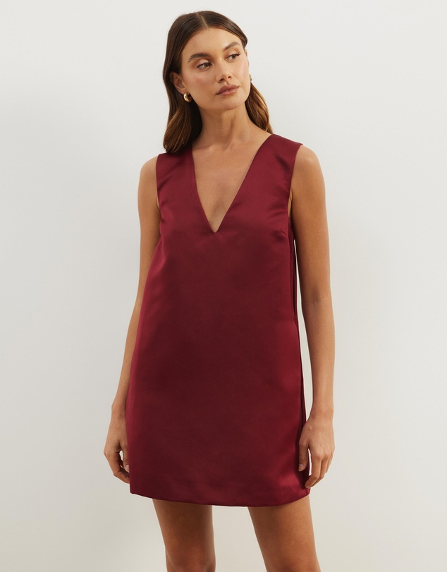 Atmos&Here - Poppy Structured Satin Mini Dress
