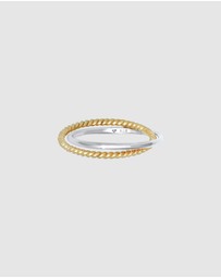 Elli Jewelry - Ring Classic Twisted Bicolor 925 Sterling Silver Gold-plated