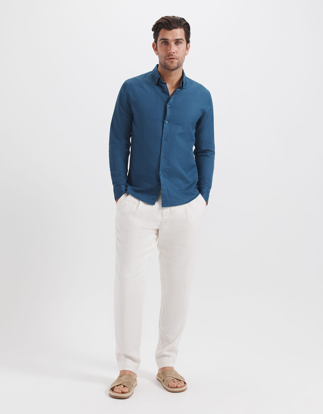 SABA - Reeves Long Sleeve Classic Linen Cotton Shirt