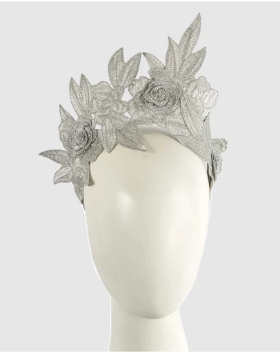 Max Alexander - Crown Silver Headband Fascinator