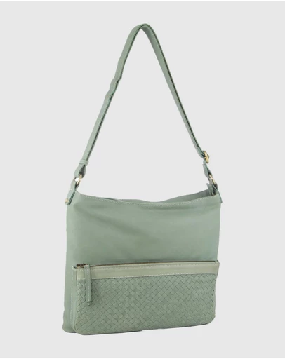 Pierre Cardin - Woven Leather Flap Cross-Body Bag
