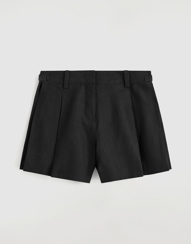 COS - Pleated Belted Linen Shorts
